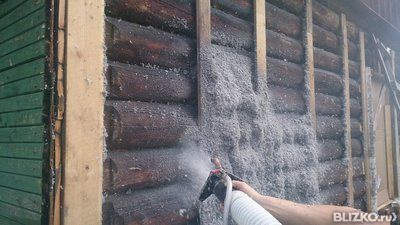 Влажный способ нанесения эковаты своими руками 29