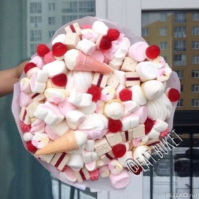 Сладкий букет из зефира своими руками Сладкий букет из зефира своими руками
