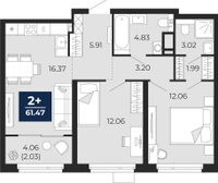 Продается 2-комн. квартира в новостройке, ЖК %22Прео%22