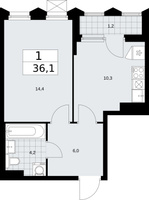 1-комн. квартира в новостройке, ЖК %22Деснаречье%22