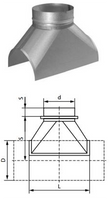 Врезка воротниковая для воздуховодов круглого сечения D/d = 160 / 125 мм