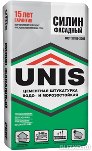 Штукатурка цементная "Юнис" СИЛИН внутреняя 25 кг