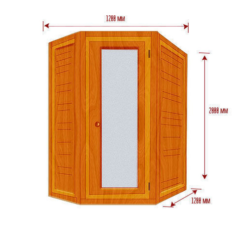 Инфракрасная сауна-кабина КазКедр 2х местная, угловая (плёнка)