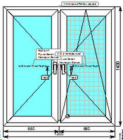 Окно Rehau Intelio 80 1300х1400мм. с теплопакетом 48 мм., Roto NT