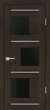 Межкомнатная дверь Мод 11 венге чёрное стекло