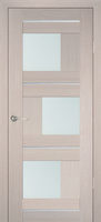 Межкомнатная дверь Мод 11 капучино белое стекло