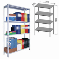 Стеллаж металлический ПРАКТИК MS 1850х1000х600 мм 4 полки MS 185/100х60/4