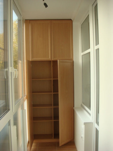 Шкаф встроенный на балкон (лоджию) (высотой 0,7 до 1,5 м)
