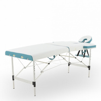 Массажный стол на Алюмин раме МосМедика (2х секц) JFAL01A (белый/бирюзовый) Мосмедика