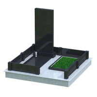3D модель стандартного вертикального памятника с оградкой
