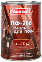 DECOSELF эмаль ПФ-266 для деревянного пола желто-коричневая (0,9кг)