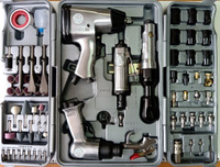 Rotake Полный набор пневмоинструмента Rotake RT-009K, в кейсе, с пневмотрещоткой