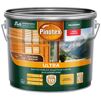 Влагостойкая защитная лазурь Pinotex Ultra для древесины калужница 9 л
