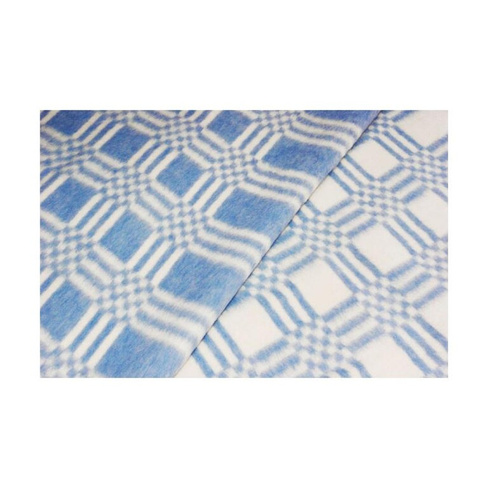 Одеяло байковое 57-1ЕТ, 100% хл. 90х112 комбинированная клетка (синий) Ермолино