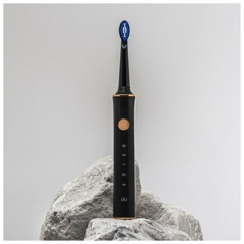 Luazon Home Электрическая зубная щётка Luazon LP-002, вибрационная, 31000 дв/мин, 4 насадки, АКБ, черная