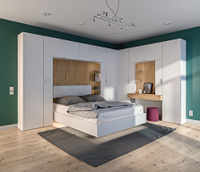 Мальта Спальня с кроватью с подъемным механизмом и туалетным столиком Столплит