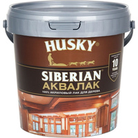Аквалак для стен и потолков SIBERIAN полуматовый защитный, Husky (0.9л)