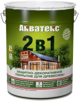 Защитно декоративное покрытие для древесины Акватекс 2 в 1 18 л бесцветное полуматовое