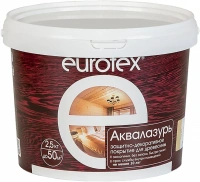 Защитно декоративное покрытие для древесины Евротекс Аквалазурь 2.5 кг белое