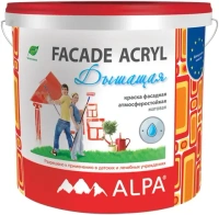 Краска фасадная атмосферостойкая долговечная Alpa Facade Acryl Дышащая 4.5 л бесцветная