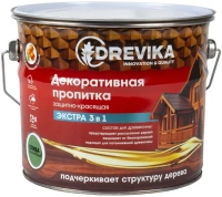 Пропитка декоративная защитно красящая Drevika Экстра 3 в 1 3 л олива