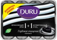Мыло туалетное Duru 1+1 Увлажняющий Крем и Активированный Уголь 1 блок