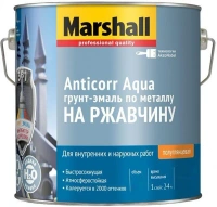 Грунт эмаль по металлу на ржавчину Marshall Anticorr Aqua 9 л белая