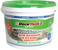 Краска для ванной и кухни латексная Decotech Eco 3 кг супербелая