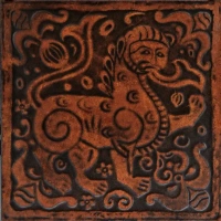Коллекция Сокол Родос RDS411 декор напольный кофейный матовый орнамент/фауна