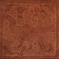 Коллекция Сокол Родос RDS611 декор напольный красный матовый орнамент/птица