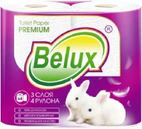 Бумага туалетная Belux Premium 4 рулона в упаковке