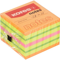 Стикеры Kores Cubo 50x50 мм неоновые 4 цвета (1 блок на 400 листов)
