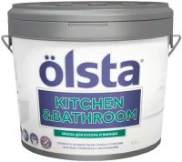 Краска для кухонь и ванных Olsta Kitchen & Bathroom 9 л оттенок волн Аландского моря база C №185C Aland Blue 00