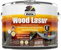 Пропитка антисептик лессирующая для защиты древесины Dufa Wood Lazur 9 л бесцветная