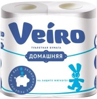 Бумага туалетная Veiro Домашняя 4 рулона в упаковке