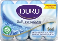 Мыло туалетное смягчающее Duru 1+1 Увлажняющий Крем и Морские Минералы 1 блок 1 упаковка 0.5