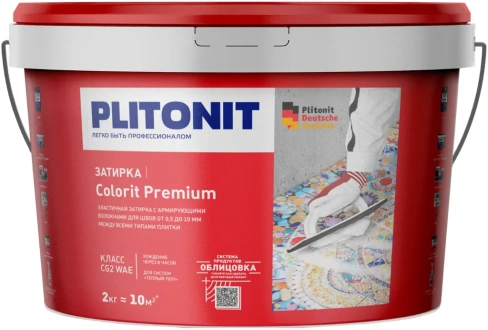 Эластичная затирка с армирующими волокнами Плитонит Colorit Premium 2 кг №7401С светло желтая