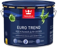 Интерьерная краска для обоев и стен Тиккурила Euro Trend Идеальная для Обоев 9 л белая