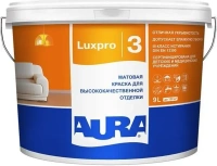 Краска для высококачественной отделки матовая Aura Аура Luxpro 3 9 л белая