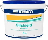 Краска силиконовая для фасадных работ Terraco Silshield 8 л база Medium матовая гладкая морозостойкая от +5°С до +30°С F
