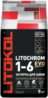 Цветная цементная затирка для швов Литокол Litochrom 1 6 Evo 5 кг LE.145 черный уголь