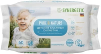 Салфетки влажные детские Синергетик Baby Pure & Nature Пантенол и Овсяное Молочко 60 салфеток в пачке