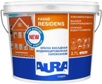 Краска фасадная модифицированная силоксаном Aura Аура Luxpro Fasad Residens 2.7 л белая