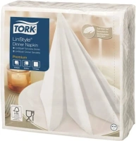 Салфетки сервировочные Tork Premium Lin Style 12 пачек * 50 салфеток в упаковке белые