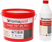 Клей для напольных покрытий универсальный полиуретановый Homa prof 797 2K PU 7 кг 6.1 кг + 0.9 кг