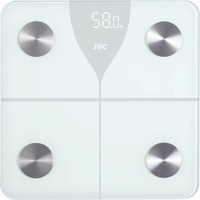SMART напольные весы JVC управление со смартфона, до 180 кг, функции BMI, AMR, BMR, измерение жира, жидкости, мышечной и