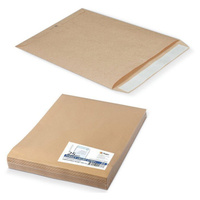 Конверт-пакеты Е4+ плоские (300х400 мм), до 300 листов, крафт-бумага, отрывная полоса, КОМПЛЕКТ 25 шт, 312017.
