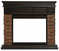 Широкий портал Firelight Bricks Wood 30 камень темный, шпон венге