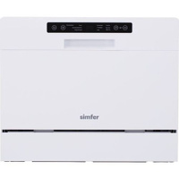 Посудомоечная машина Simfer DWB6601, компактная, настольная, 55см, загрузка 6 комплектов, белая