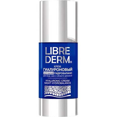 Librederm Hyaluronic Hydrobalance Night Cream Гиалуроновый крем ночной гидробаланс для лица, шеи и области декольте, 50